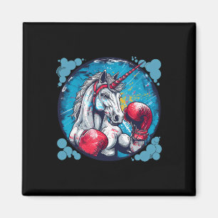 Imán Unicornio boxeador con guantes de boxeo Kickboxing