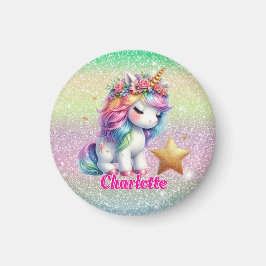 Imán unicornio brillante estrella mágica