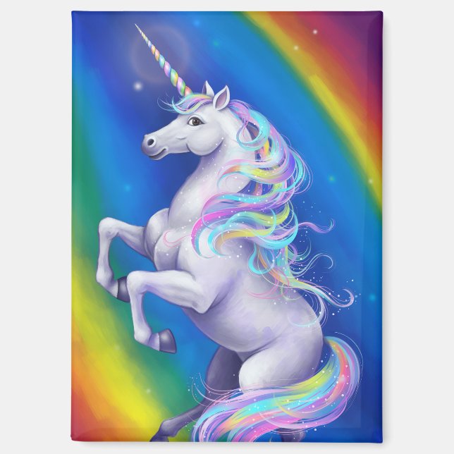 Imán Unicornio con Arcoíris (Anverso)