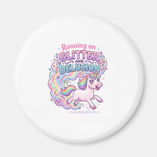 Imán Unicornio corriendo sobre brillo y encanto de ilus