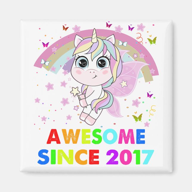 Imán Unicornio de 5 años de edad (Frente)