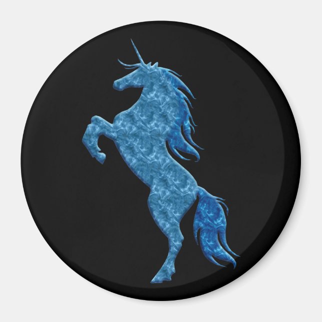 Imán Unicornio de Fuego Azul (Frente)