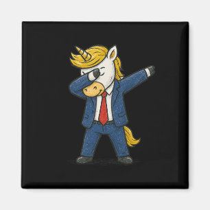 Imán Unicornio Divertido Haciendo Dab Trump Patriótico 