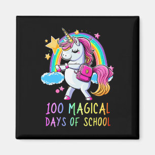 Imán Unicornio Feliz 100º Día De Escuela 100 Días Mágic