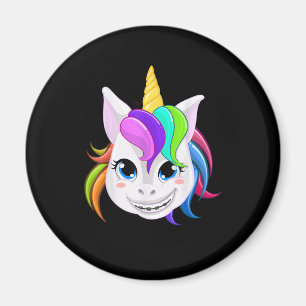 Imán Unicornio Genial Con Aparatos Dentales Cuerno Dive