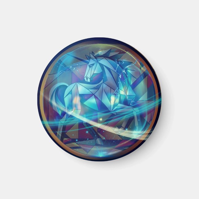 Imán Unicornio geométrico (Frente)