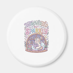 Imán Unicornio Introvertido pero Original Blanco Brilla