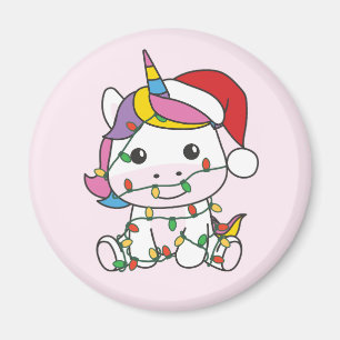 Imán Unicornio Navidad Animales de Invierno Unicornios