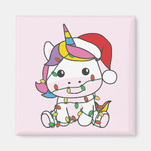 Imán Unicornio Navidades de animales de invierno festej