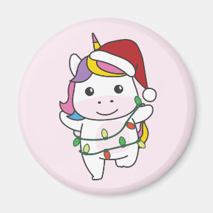 Imán Unicornio Navidades de animales de invierno festej