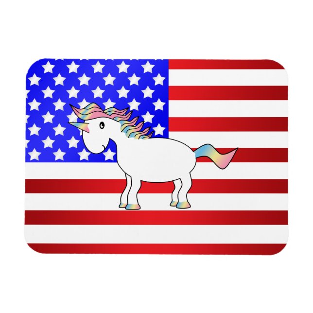 Imán Unicornio patriótico (Horizontal)