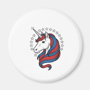 Imán Unicornio Patriótico Diseño de Vector de Grabado V