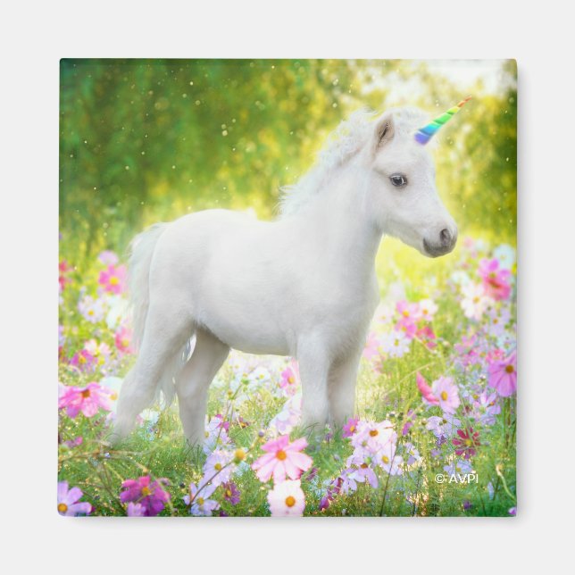 Imán Unicornio Poni Blanco (Frente)