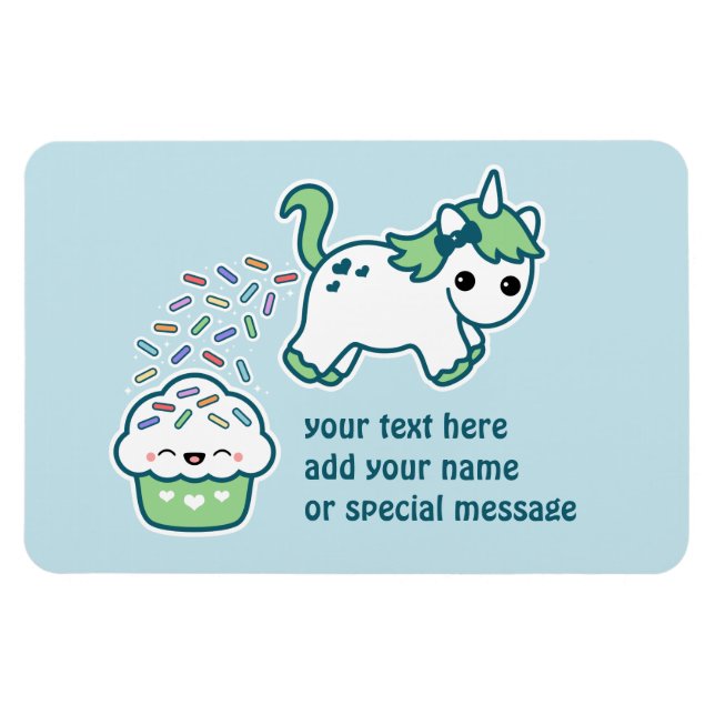 Imán Unicornio verde (Horizontal)