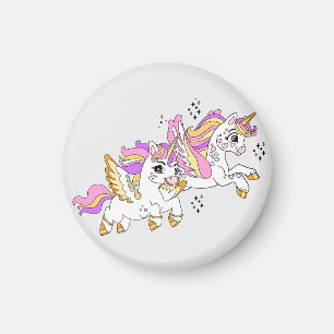 Imán Unicornios voladores lindos