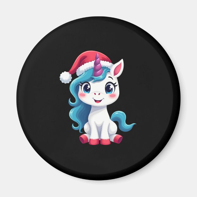 Imán Unicorns Christmas_Santa Claus Unicorn Tank Top (1 (Frente)