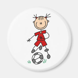 Imán Uniforme rojo del fútbol del chica