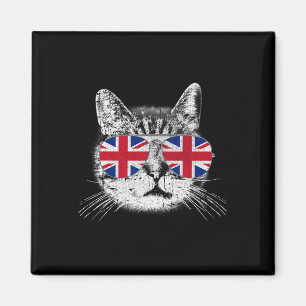 Imán Unión Británica Jack Bandera Británica Gif Gato Su