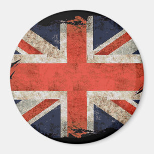 Imán Union Jack destrozado envejecido