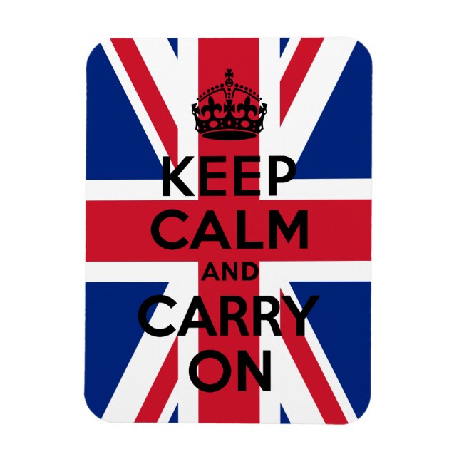 Imán Union Jack Keep Calm and Carry On (Vertical)