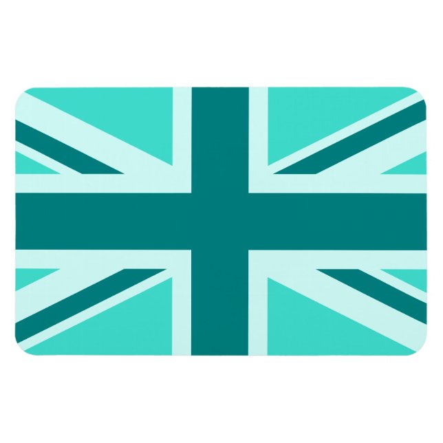 Imán Union Jack turquesa y azul verdoso 2 (Horizontal)