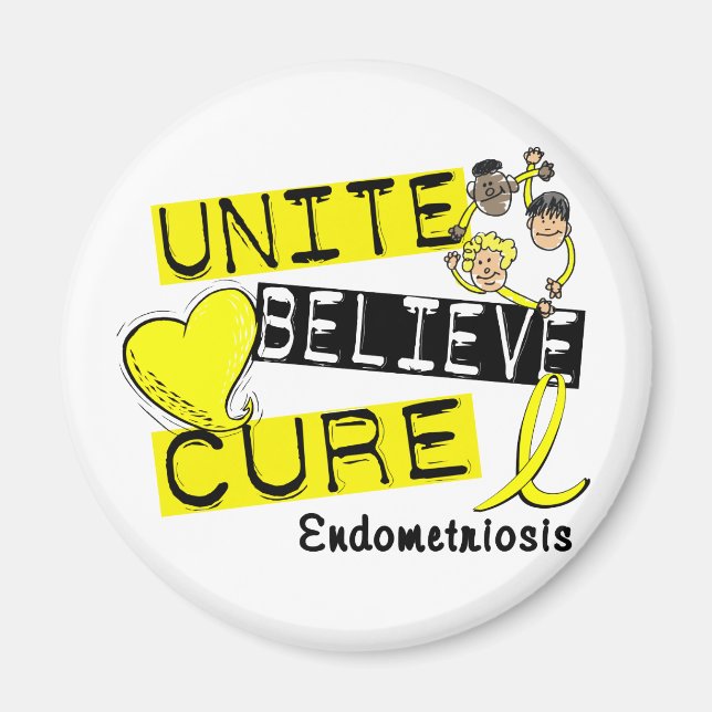 Imán UNITE CREE QUE LA Endometriosis DE LA CURA (Frente)