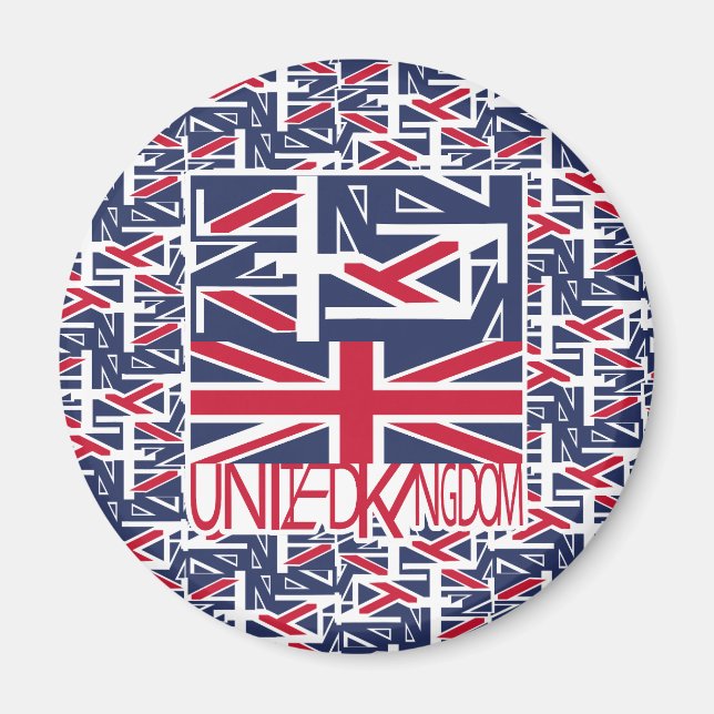Imán United Kingdom UK flag BY MASANSER PIXELAT (Frente)