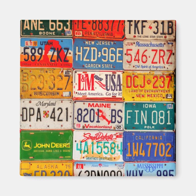 Imán United States License Plates Art America (Frente)