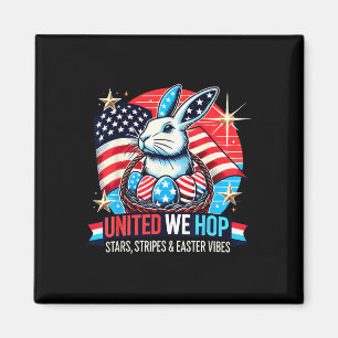 Imán United We Hop - Patriotic Easter Bunny Usa Pride