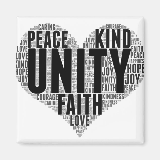 Imán Unity Wordcloud Be Kind Stop Bulling Naranja Unity (Frente)