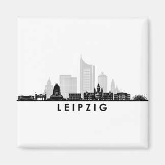 Imán Universidad LEIPZIG Alemania Skyline Silhouette
