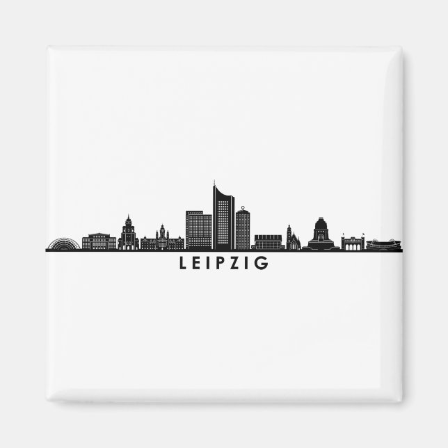 Imán Universidad LEIPZIG Alemania Skyline Silhouette (Frente)