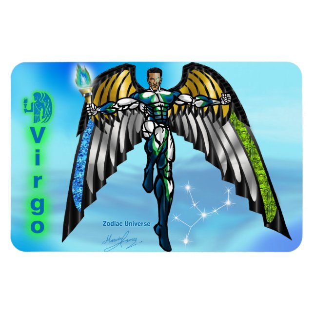 Imán Universo Zodiaco - 4 x 6 Virgo Magnet. (Horizontal)