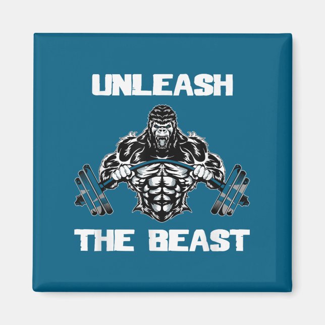 Imán Unleahe Gorilla Bodybuilding Motivational Gift  (Frente)