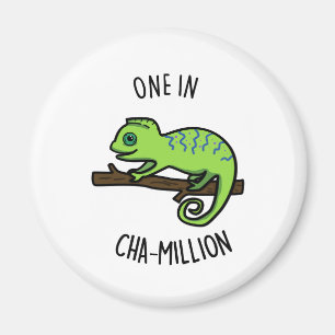 Imán Uno en Cha-Million Gracioso Chameleon Pun