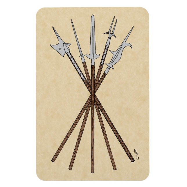 Imán Unos polearmos del siglo XVI (Vertical)