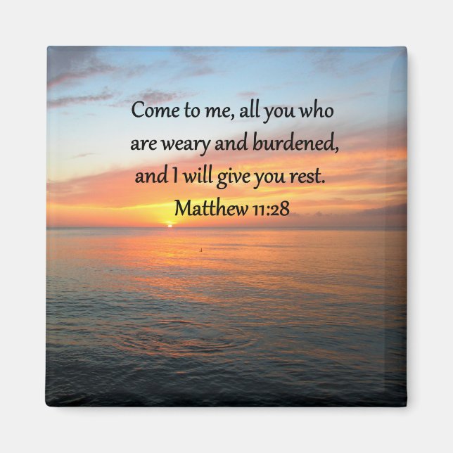 IMÁN UPLIFICACIÓN DE MATTHEW 11:28 SCRIPTURE VERSE SUNR (Frente)