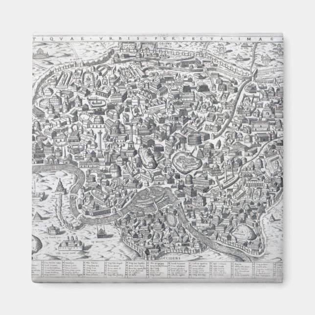 Imán Urbis Perfecta Imago, Mapa de Roma (Frente)