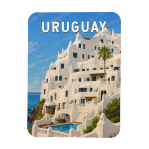 Imán Uruguay Casapueblo Ilustración Arte de Viaje Vinta