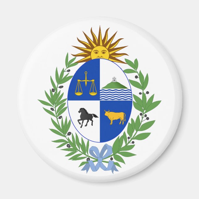 Imán Uruguay country coat arms symbol emblem flag (Frente)