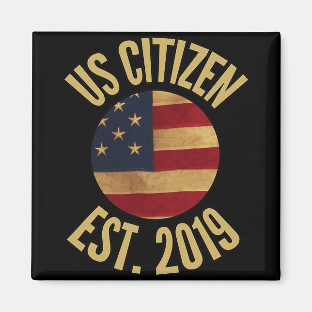 Imán Us Citizenship 2019 Gif American Flag Usa  (Frente)