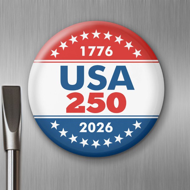 Imán USA 250 - America's Birthday Classic - 1776-2026 (USA 250 - Celebrate America - American Revolution 250 Magnet)
