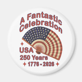 Imán USA 250 Years Patriotic Fan Design – 1776-2026