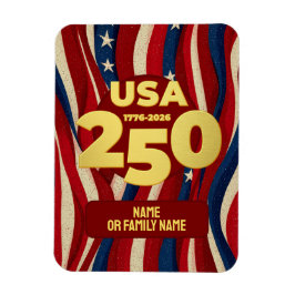 Imán USA 250 Years Patriotic Red White Blue with Gold