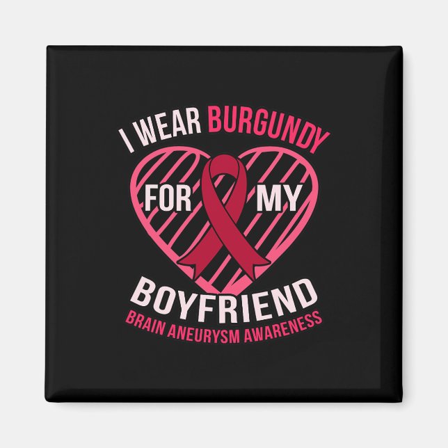 Imán Usa Borgoña Para Awarene Aneurysm Brain Boyfriend (Frente)
