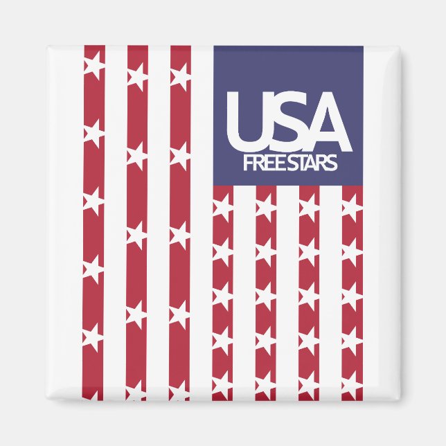IMÁN USA/EEUU FREE STARS FLAG BY MASANSER PIXELAT (Frente)