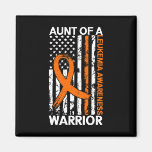 Imán USA Flag Leukemia Awareness Mono Estadounidense