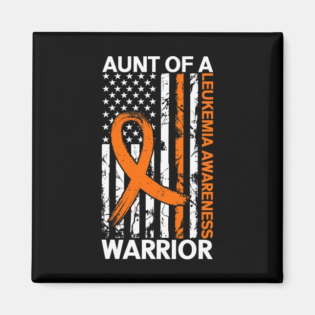 Imán USA Flag Leukemia Awareness Mono Estadounidense (Frente)