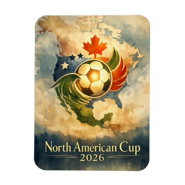 Imán USA MX CA Fine Art Wall Art World Cup  (Vertical)