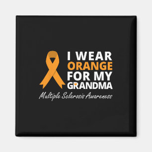 Imán Usa Naranja Para Mi Abuela Sra. Awareness Ribbon